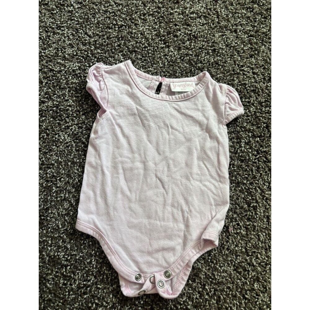 Youngland Baby Pink Puff Sleeve Bodysuit 12 Months